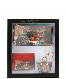 Nicole Lee 3-Piece Fashion Wallet Set PRT7011-3 MEMORY OF ROME